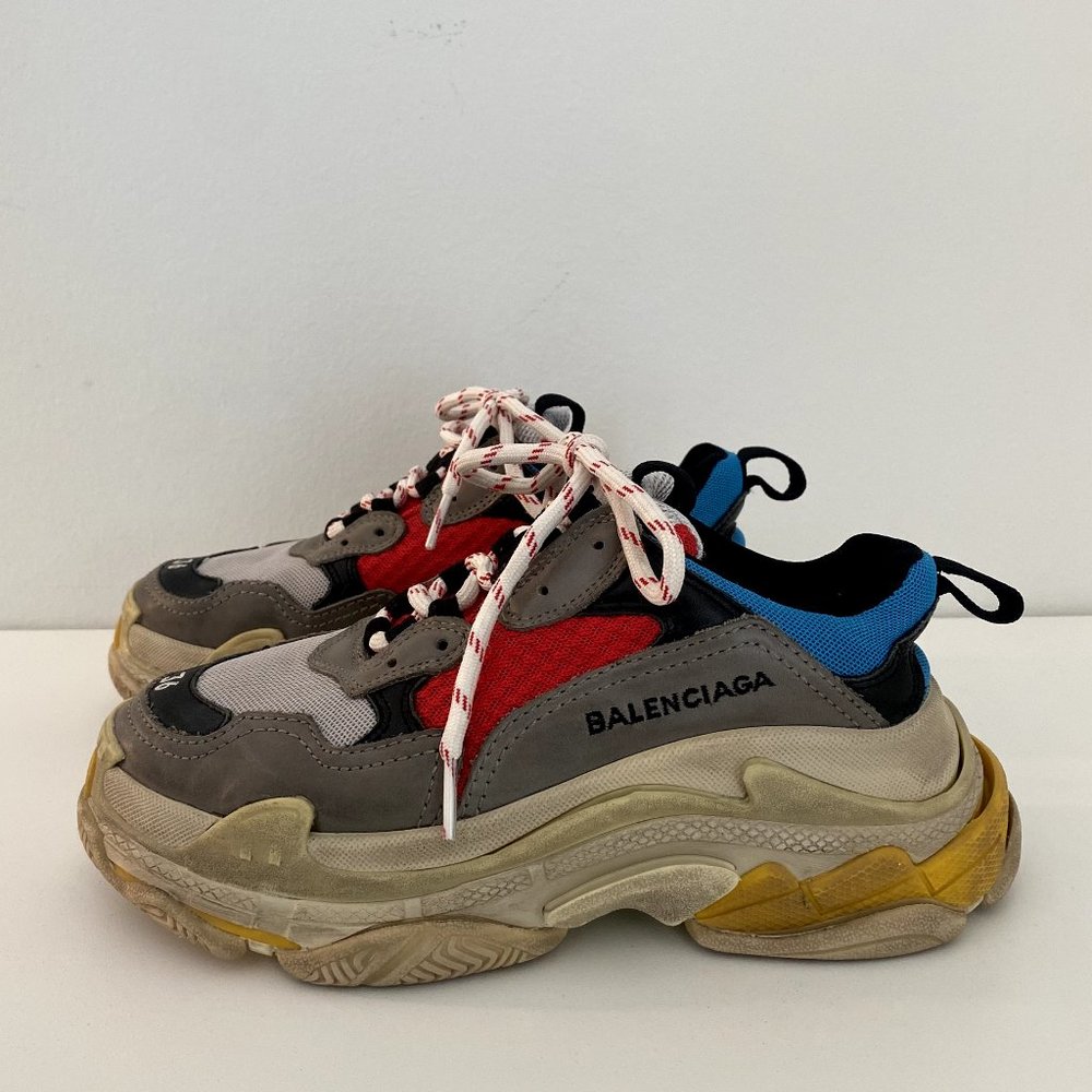 Balenciaga 'Triple S' OG Trainers, Blue/Red/Grey